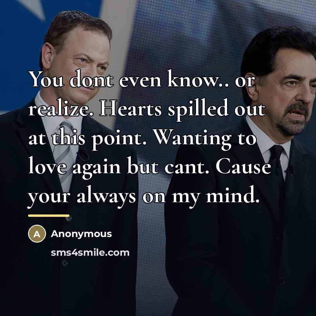 “You dont even know.. or realize. Hearts spilled out at…” quote by Anonymous