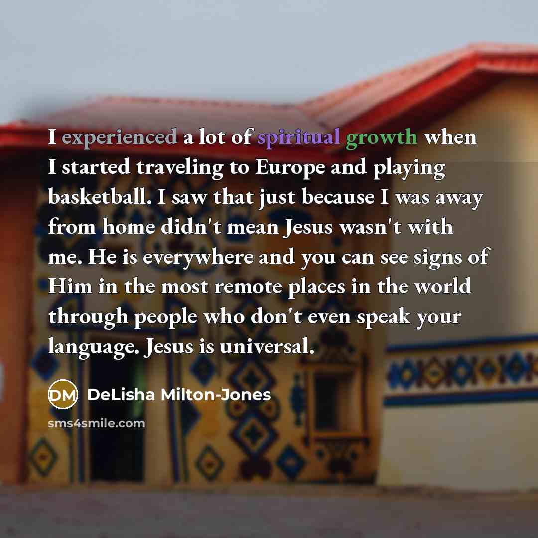 “I experienced a lot of spiritual growth when I started…” quote by DeLisha Milton-Jones