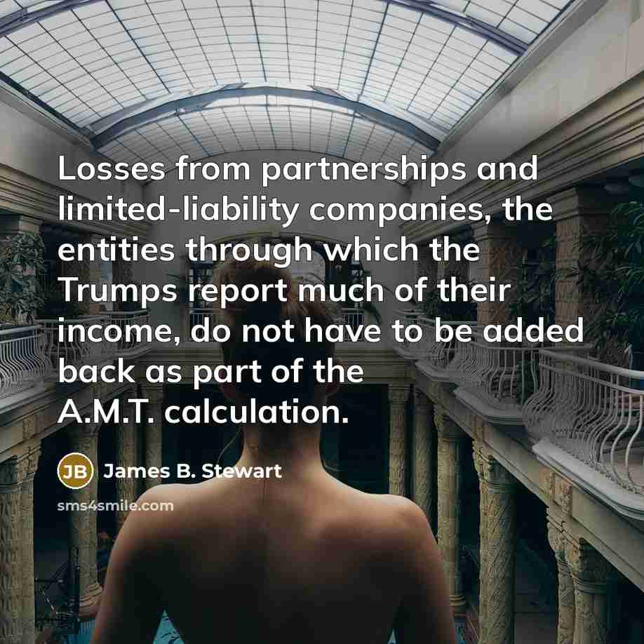 “Losses from partnerships and limited-liability companies, the entities through which…” quote by James B. Stewart