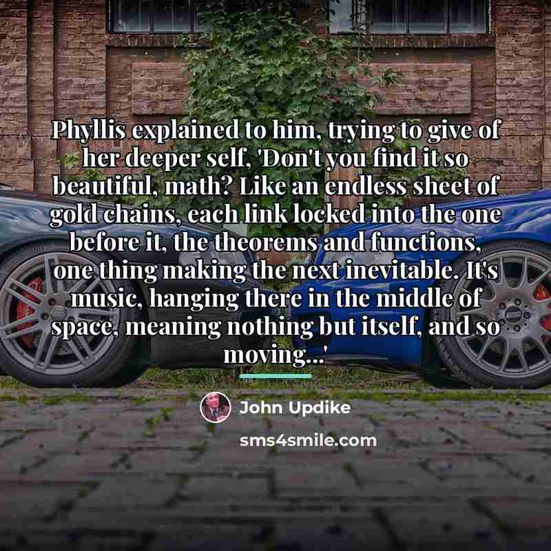 “Phyllis explained to him, trying to give of her deeper…” quote by John Updike