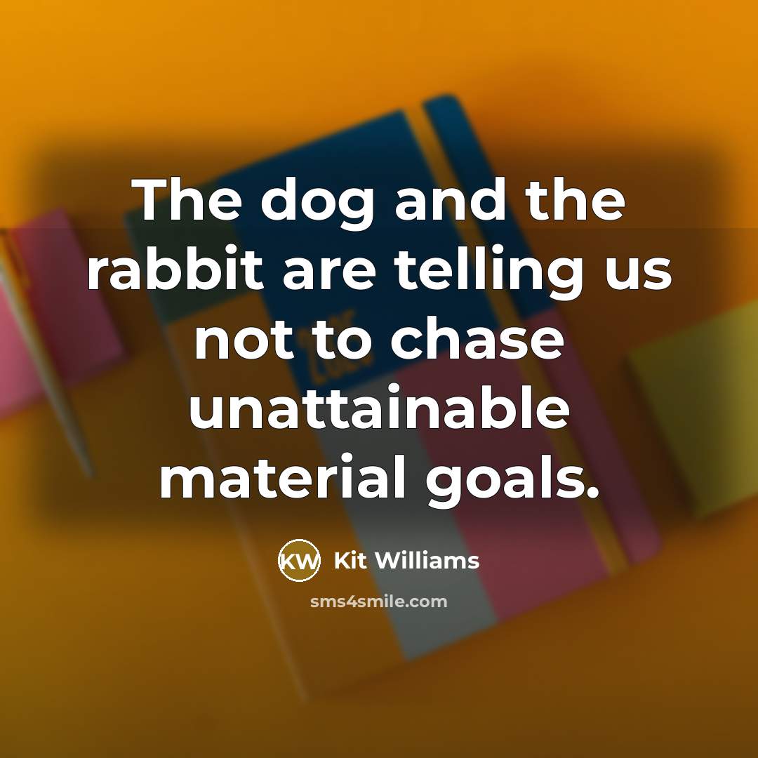 “The dog and the rabbit are telling us not to…” quote by Kit Williams