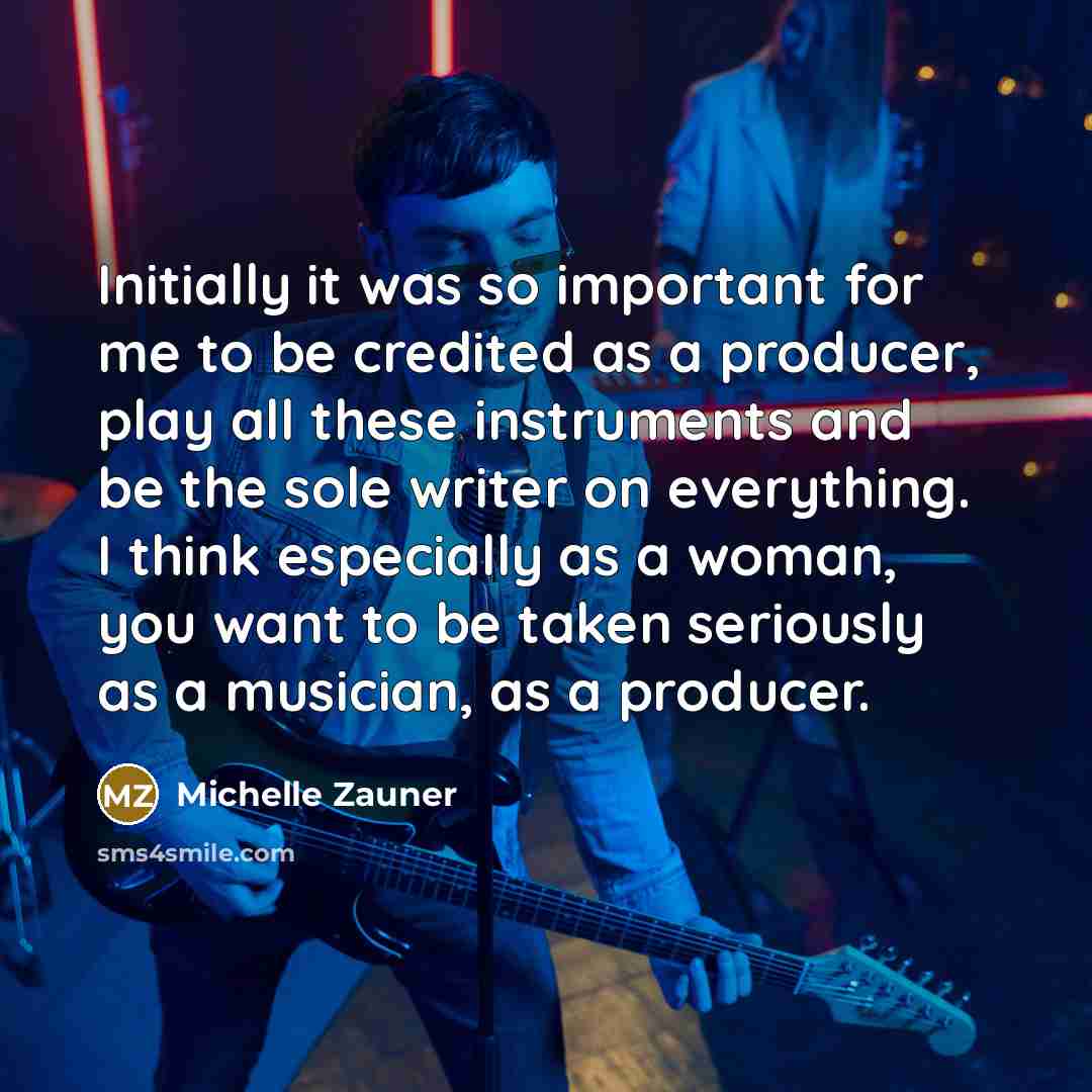 “Initially it was so important for me to be credited…” quote by Michelle Zauner