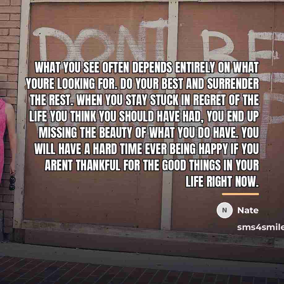 “What you see often depends entirely on what youre looking…” quote by Nate