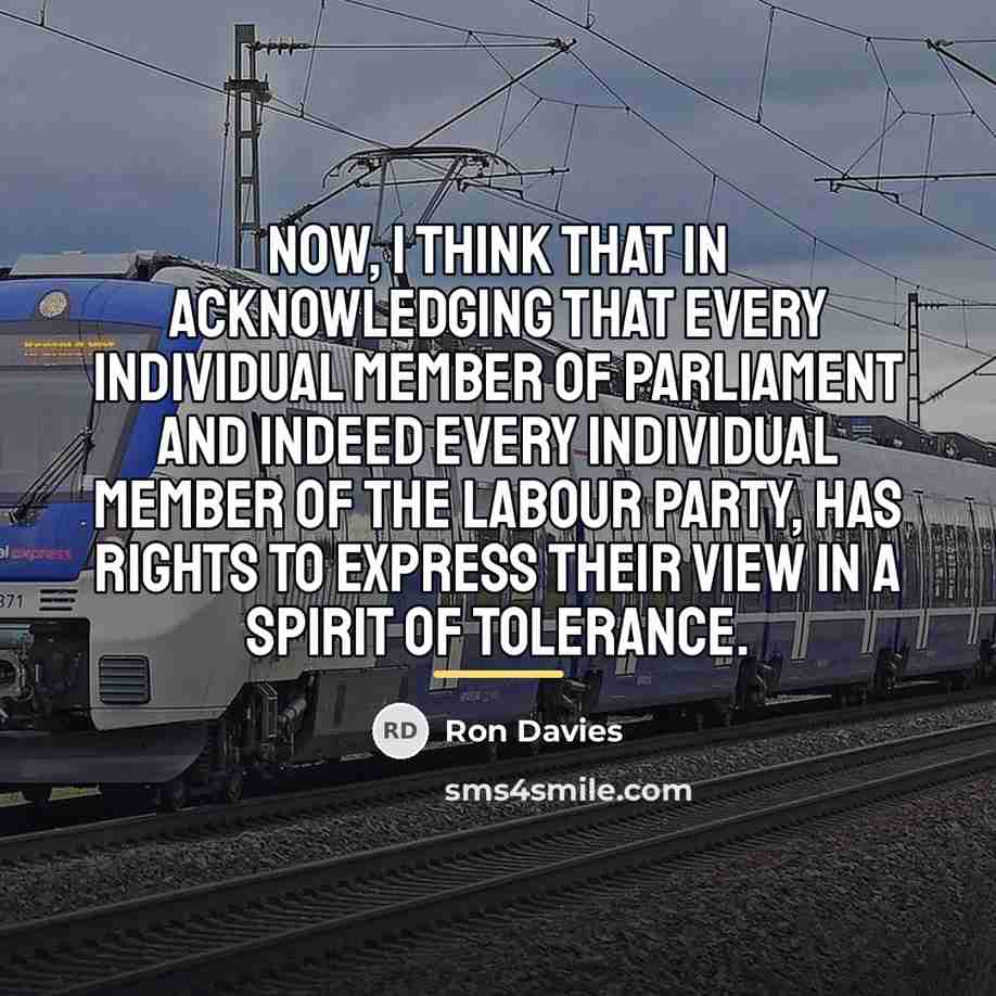 “Now, I think that in acknowledging that every individual Member…” quote by Ron Davies