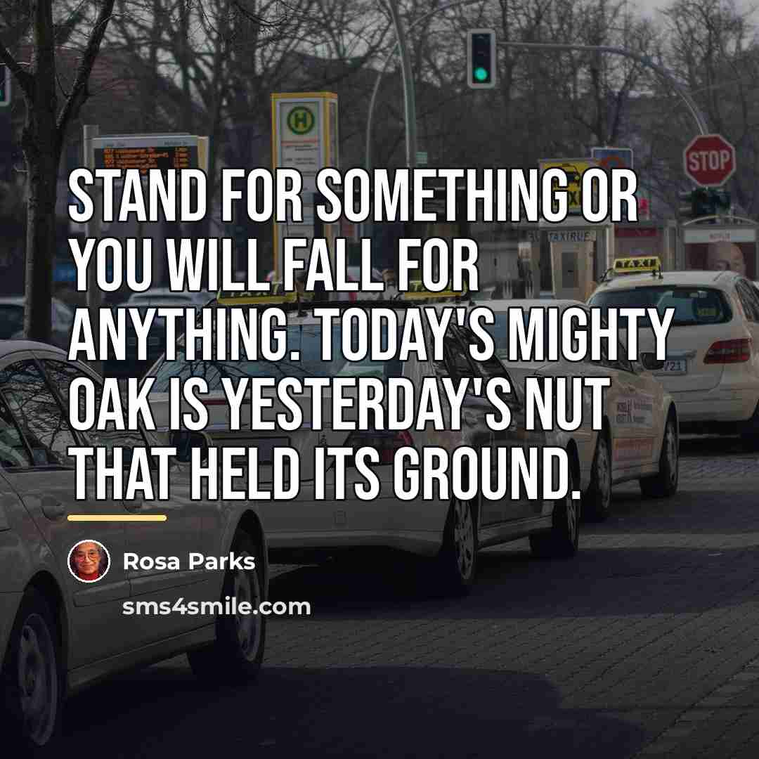 “Stand for something or you will fall for anything. Today's…” quote by Rosa Parks
