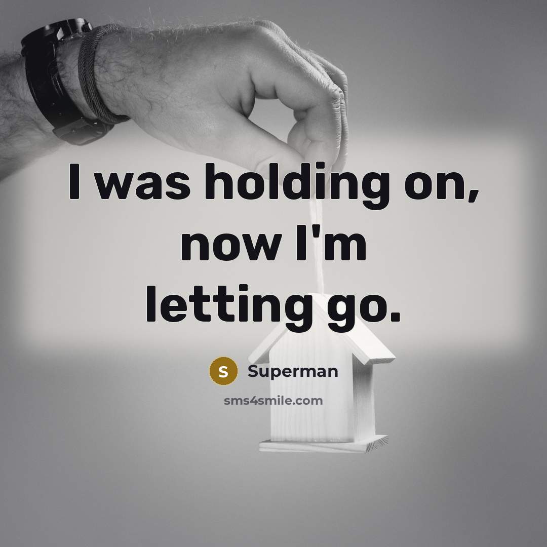 “I was holding on, now I'm letting go.…” quote by Superman