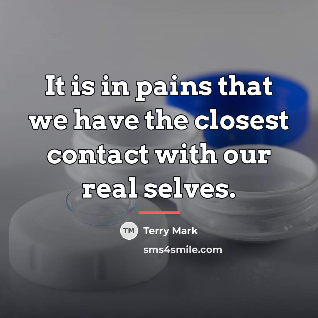 “It is in pains that we have the closest contact…” quote by Terry Mark