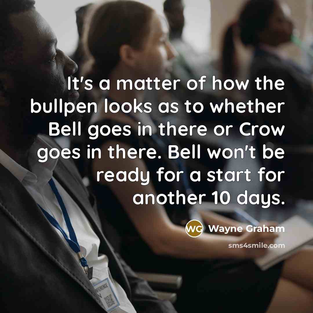 “It's a matter of how the bullpen looks as to…” quote by Wayne Graham