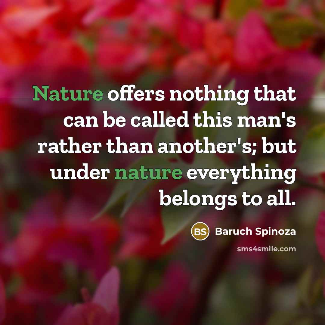 “Nature offers nothing that can be called this man's rather…” quote by Baruch Spinoza