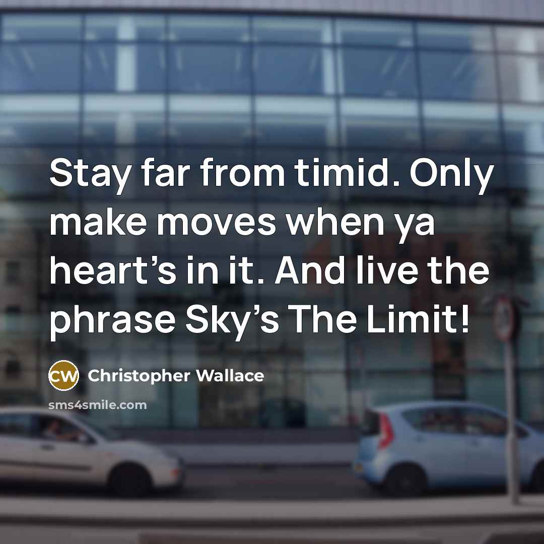 “Stay far from timid. Only make moves when ya heart's…” quote by Christopher Wallace