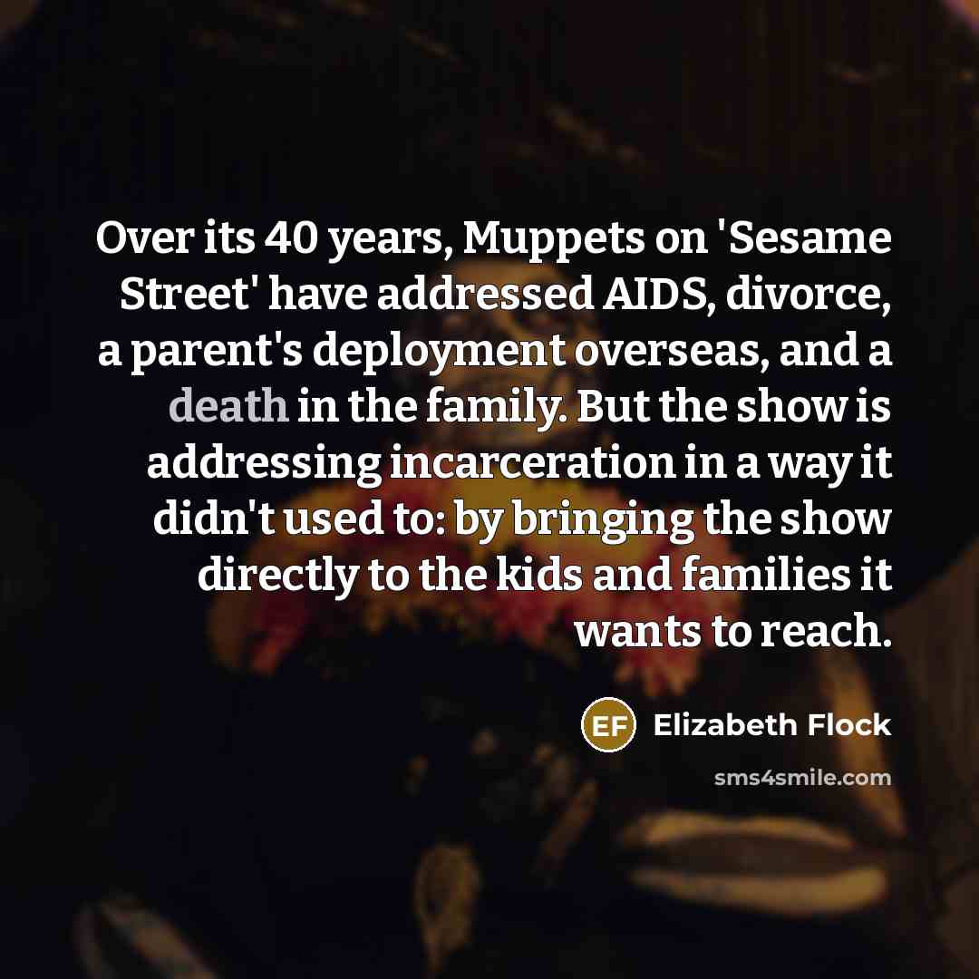 “Over its 40 years, Muppets on 'Sesame Street' have addressed…” quote by Elizabeth Flock