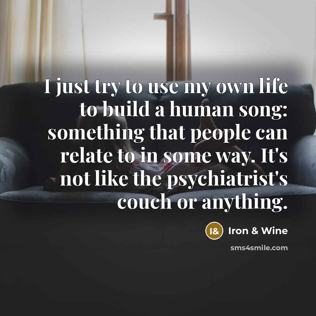 “I just try to use my own life to build…” quote by Iron & Wine