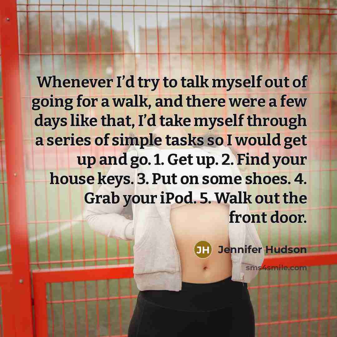 “Whenever I’d try to talk myself out of going for…” quote by Jennifer Hudson