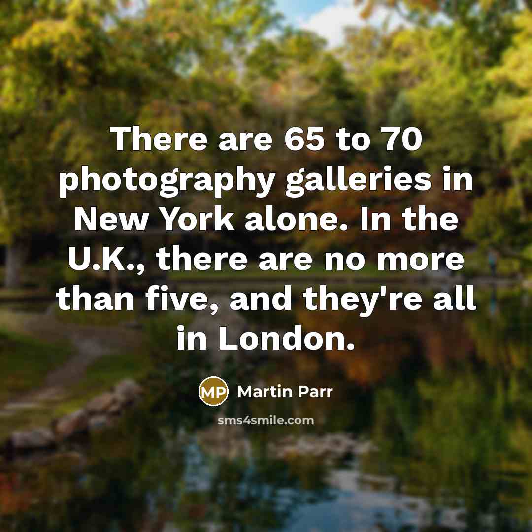 “There are 65 to 70 photography galleries in New York…” quote by Martin Parr