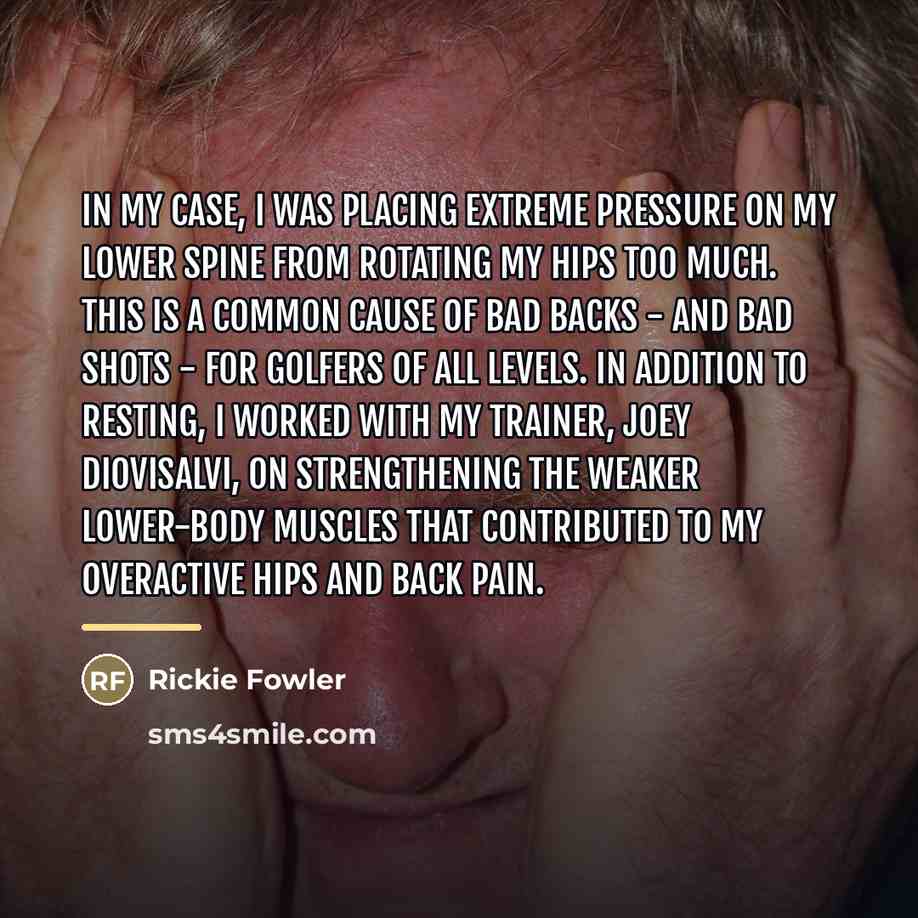 “In my case, I was placing extreme pressure on my…” quote by Rickie Fowler