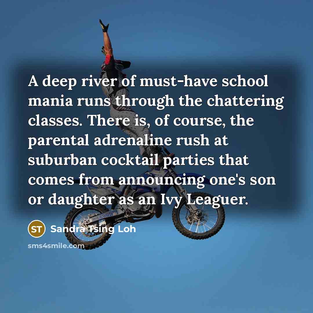 “A deep river of must-have school mania runs through the…” quote by Sandra Tsing Loh