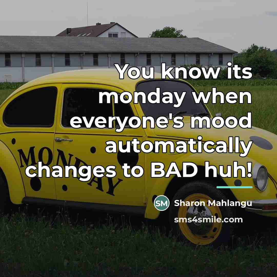 “You know its monday when everyone's mood automatically changes to…” quote by Sharon Mahlangu