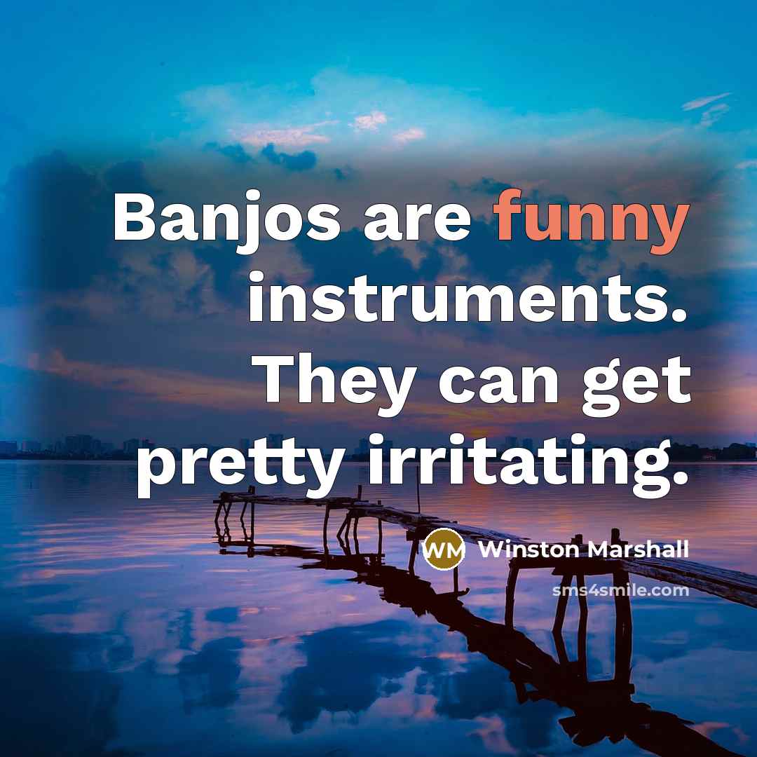 “Banjos are funny instruments. They can get pretty irritating.…” quote by Winston Marshall