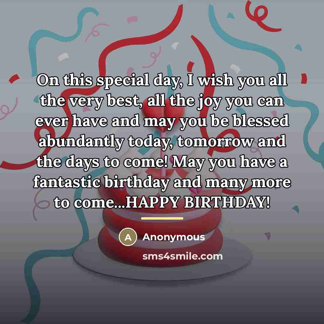 “On this special day, I wish you all the very…” quote by Anonymous