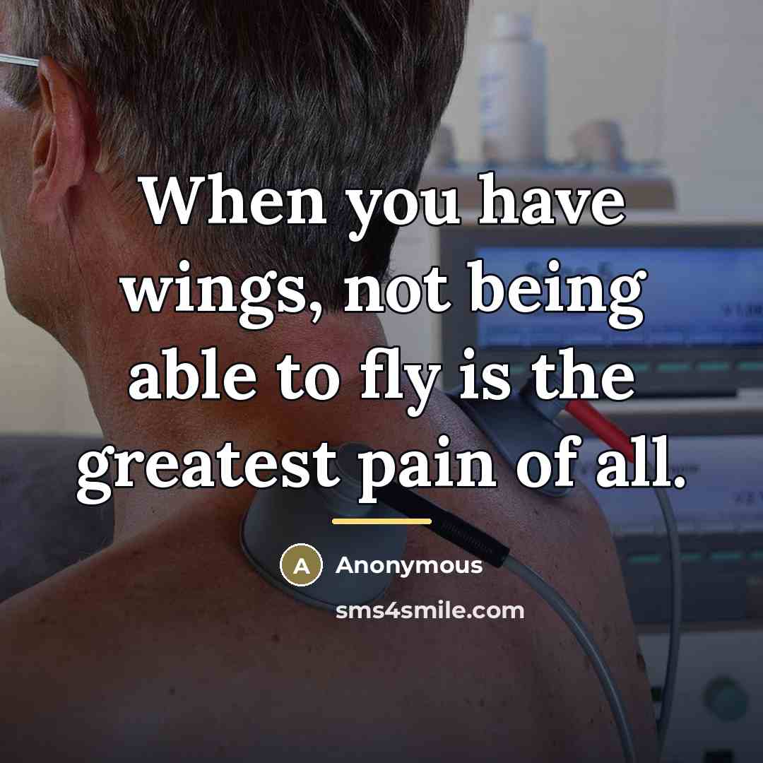 “When you have wings, not being able to fly is…” quote by Anonymous