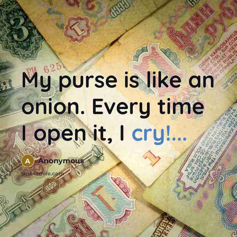 “My purse is like an onion. Every time I open…” quote by Anonymous