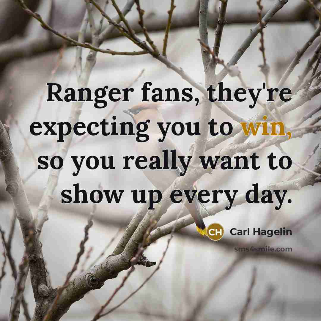 “Ranger fans, they're expecting you to win, so you really…” quote by Carl Hagelin