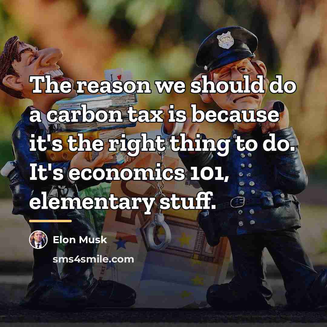“The reason we should do a carbon tax is because…” quote by Elon Musk