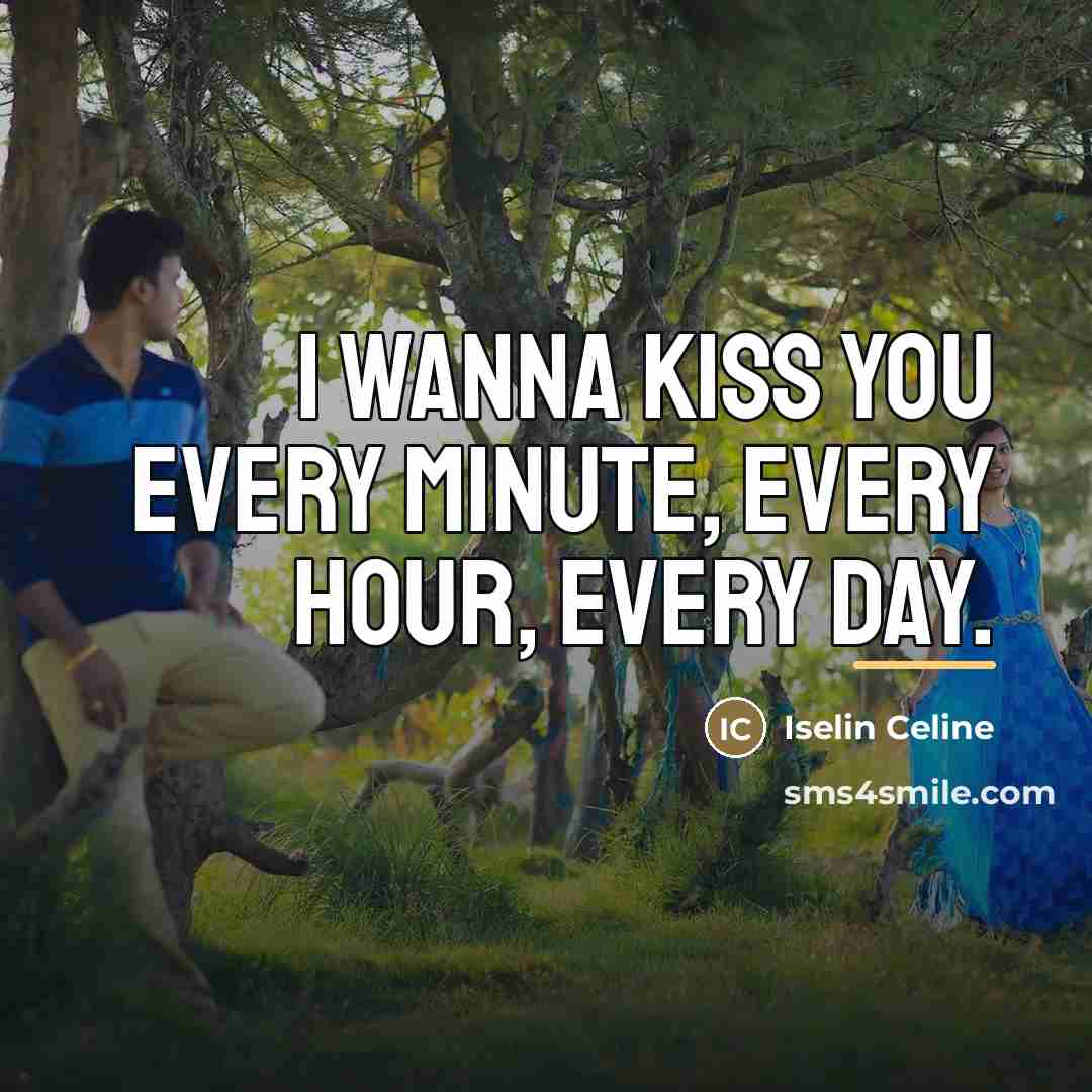 “I wanna kiss you every minute, every hour, every day.…” quote by Anonymous