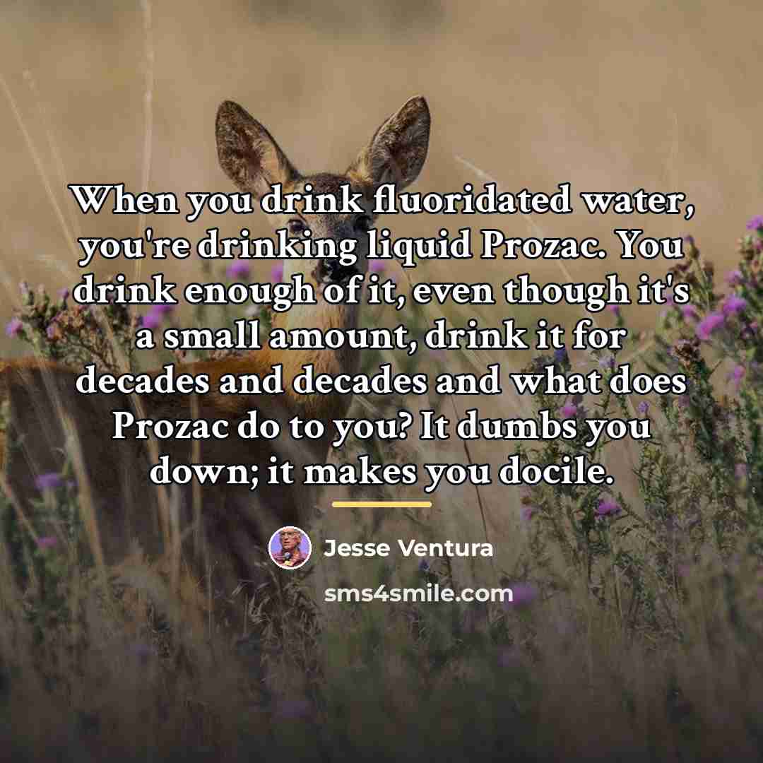 “When you drink fluoridated water, you're drinking liquid Prozac. You…” quote by Jesse Ventura