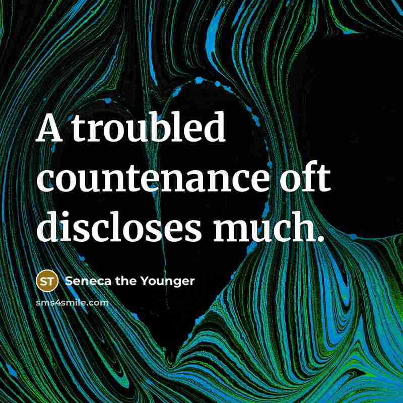 “A troubled countenance oft discloses much.…” quote by Seneca the Younger