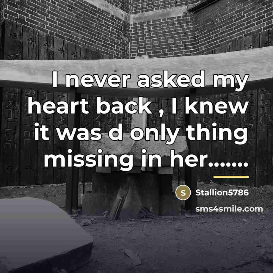 “I never asked my heart back , I knew it…” quote by Stallion5786