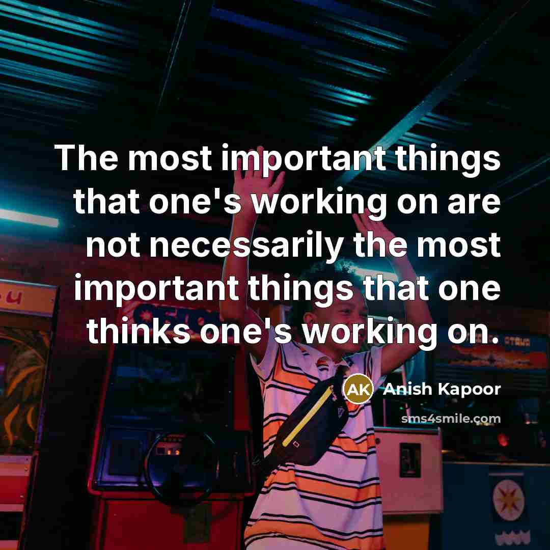 “The most important things that one's working on are not…” quote by Anish Kapoor