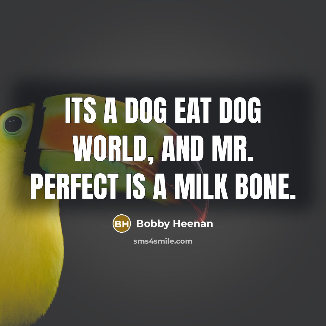 “Its a dog eat dog world, and Mr. Perfect is a Milk Bone.” quote by Bobby Heenan