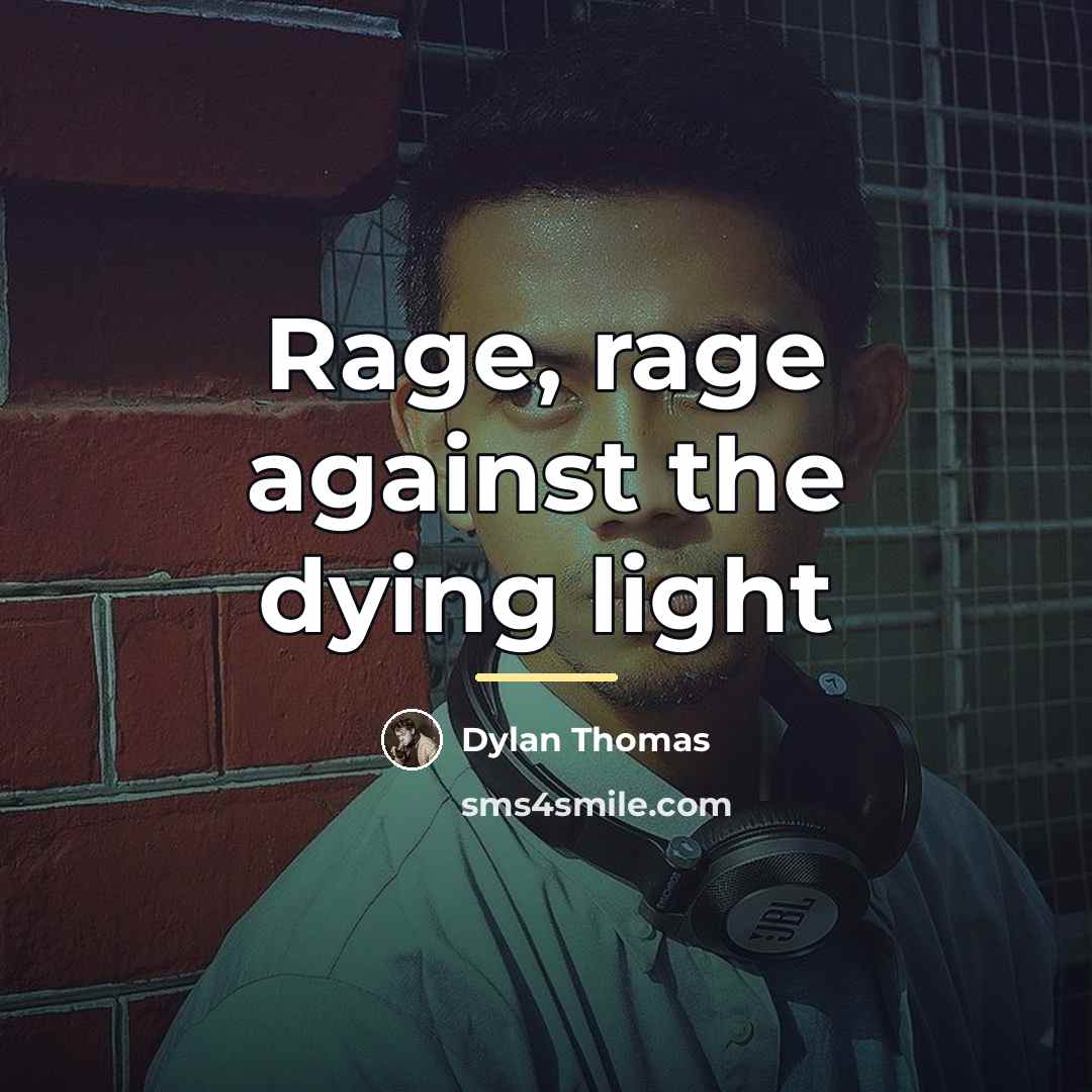“Rage, rage against the dying light…” quote by Dylan Thomas