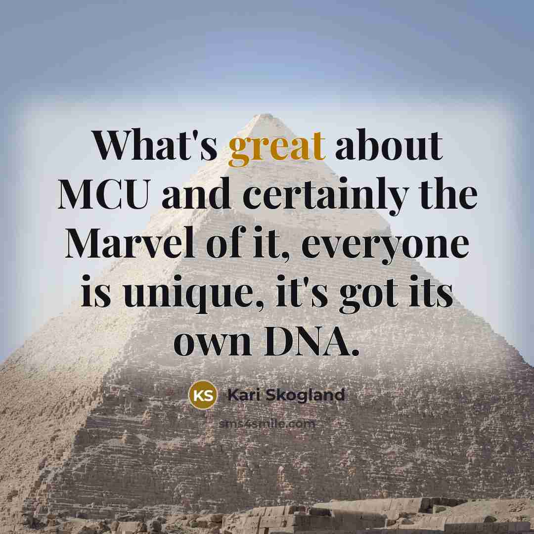 “What's great about MCU and certainly the Marvel of it,…” quote by Kari Skogland