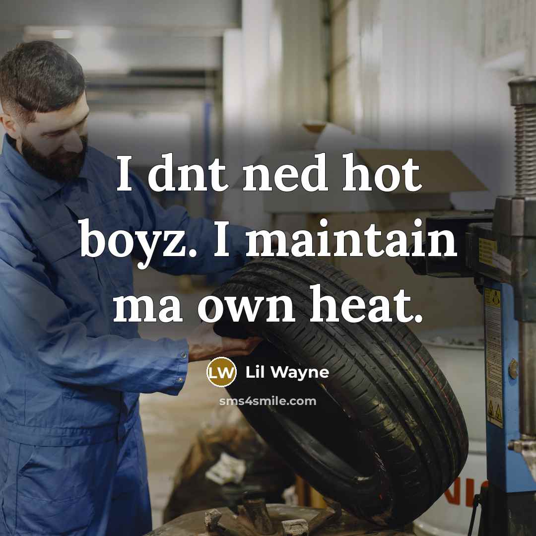 “I dnt ned hot boyz. I maintain ma own heat.…” quote by Lil Wayne