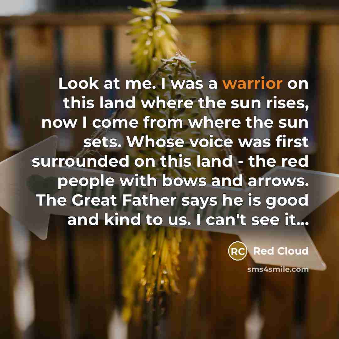 “Look at me. I was a warrior on this land…” quote by Red Cloud