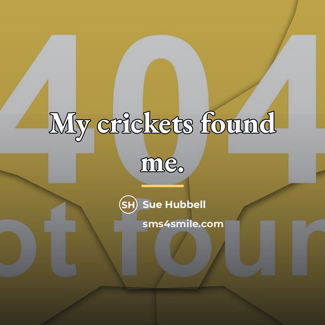 “My crickets found me.…” quote by Sue Hubbell