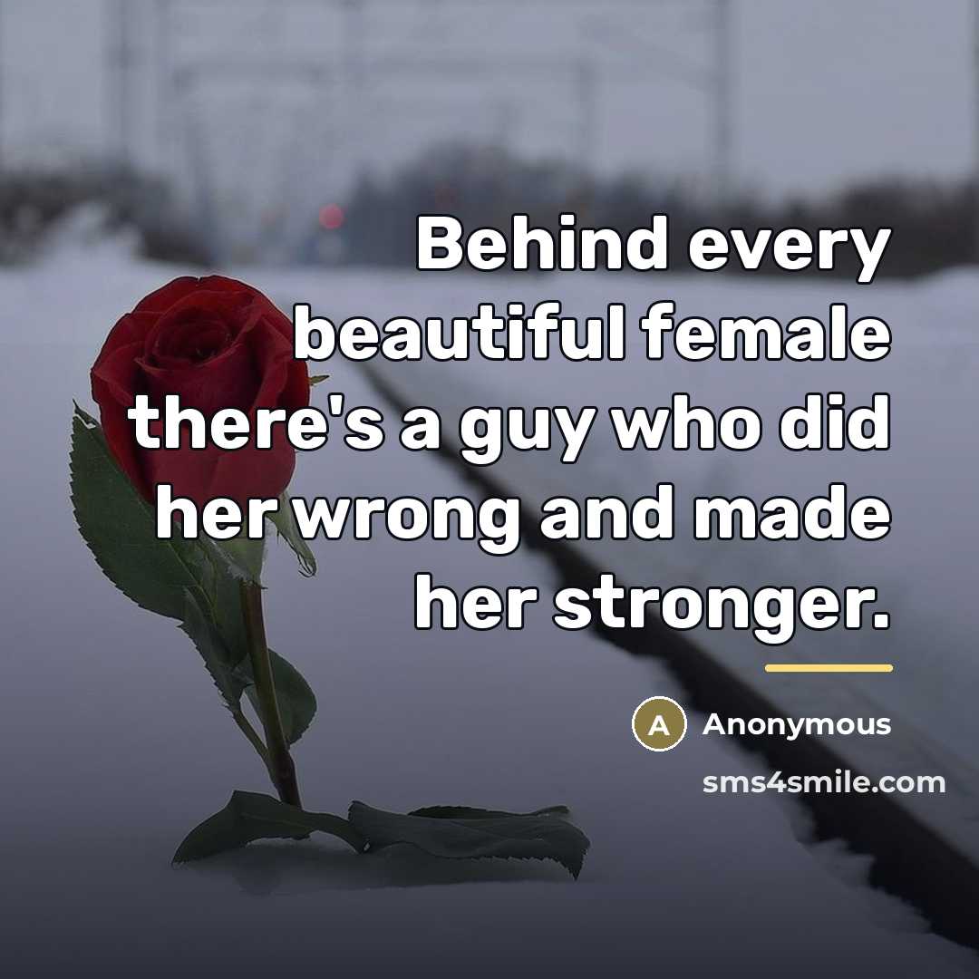 “Behind every beautiful female there's a guy who did her…” quote by Anonymous