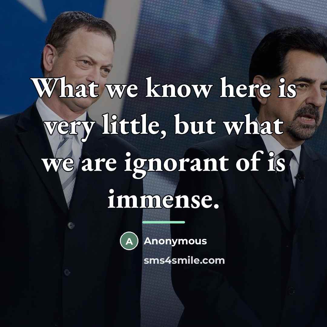 “What we know here is very little, but what we…” quote by Anonymous