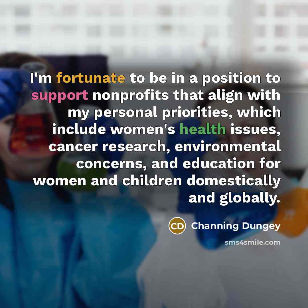 “I'm fortunate to be in a position to support nonprofits…” quote by Channing Dungey