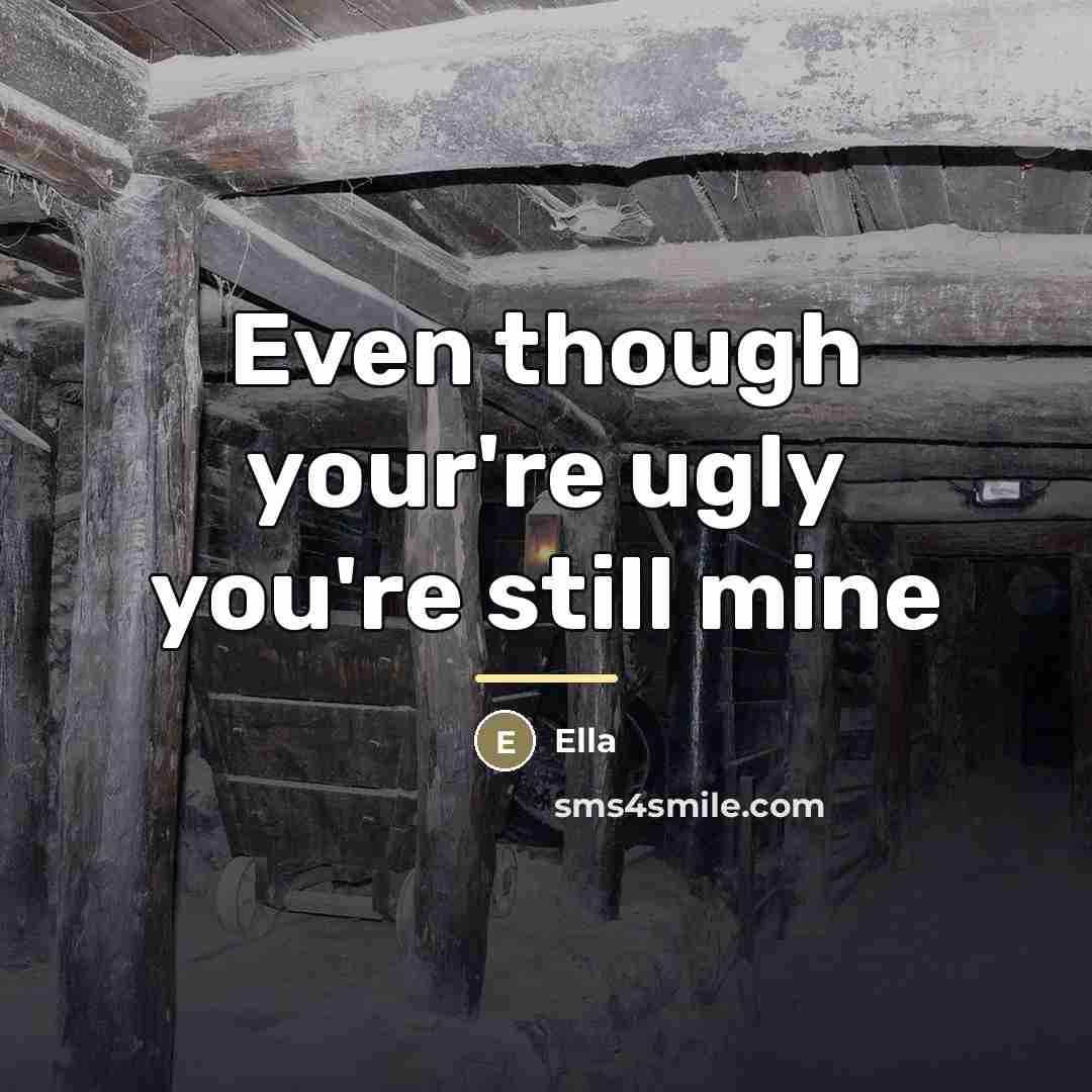 “Even though your're ugly you're still mine…” quote by Ella