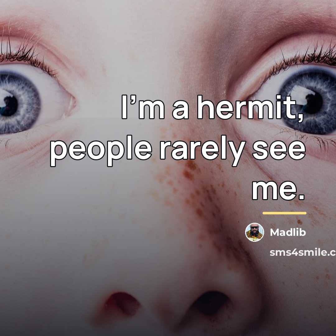 “I'm a hermit, people rarely see me.…” quote by Madlib