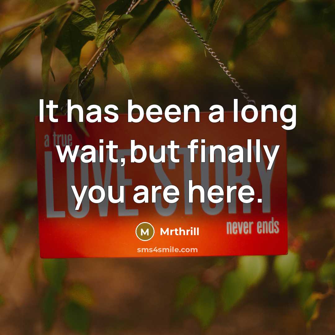 “It has been a long wait,but finally you are here.” quote by Mrthrill