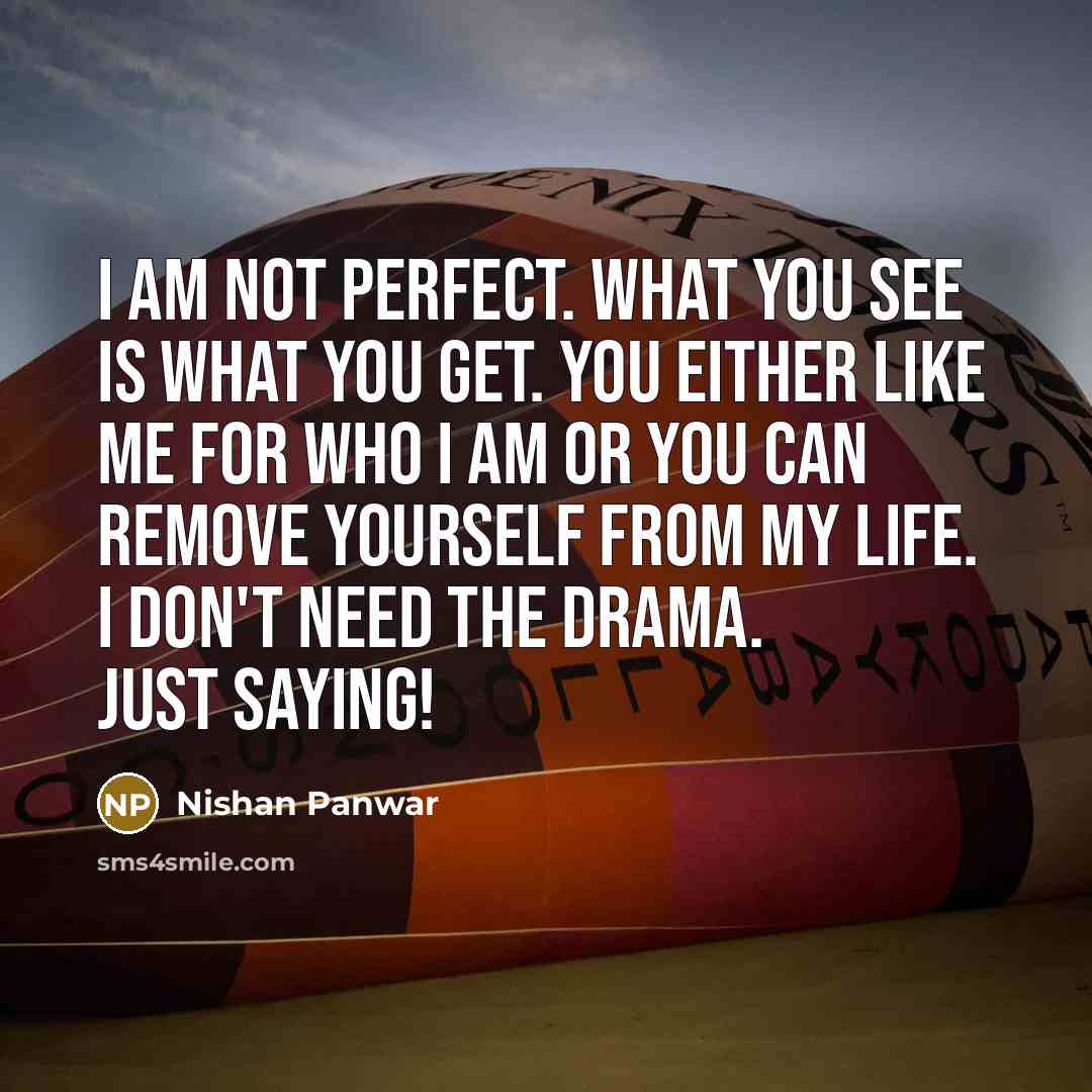 “I am not perfect. What you see is what you…” quote by Nishan Panwar