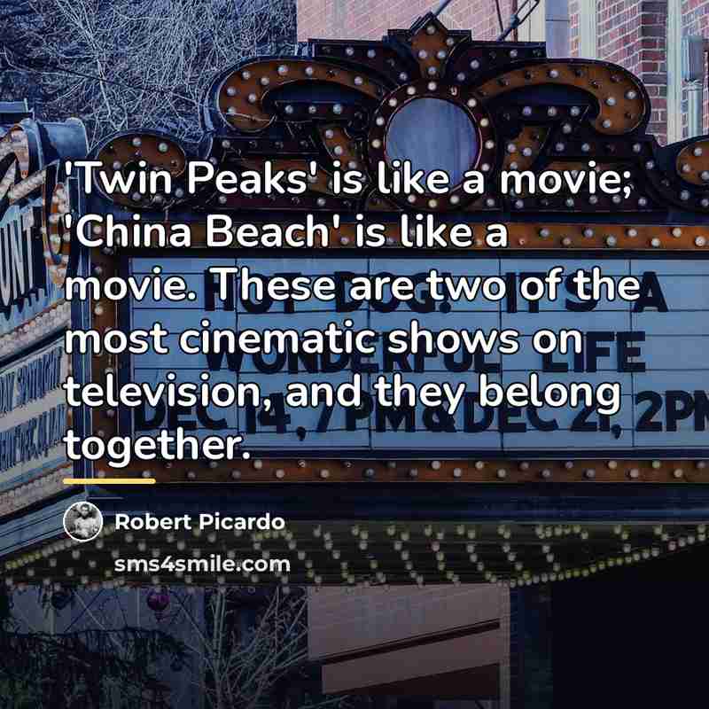 “'Twin Peaks' is like a movie; 'China Beach' is like…” quote by Robert Picardo