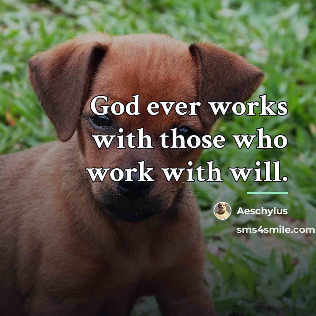 “God ever works with those who work with will.…” quote by Aeschylus