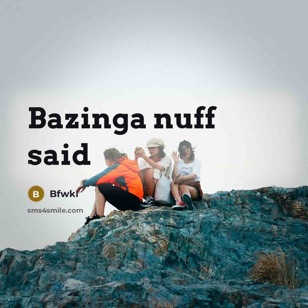 “Bazinga nuff said” quote by Bfwkl