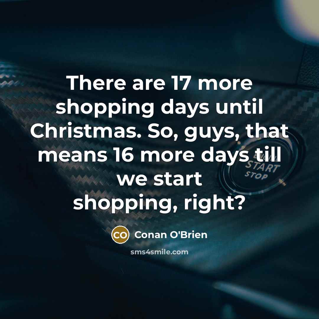“There are 17 more shopping days until Christmas. So, guys,…” quote by Conan O'Brien