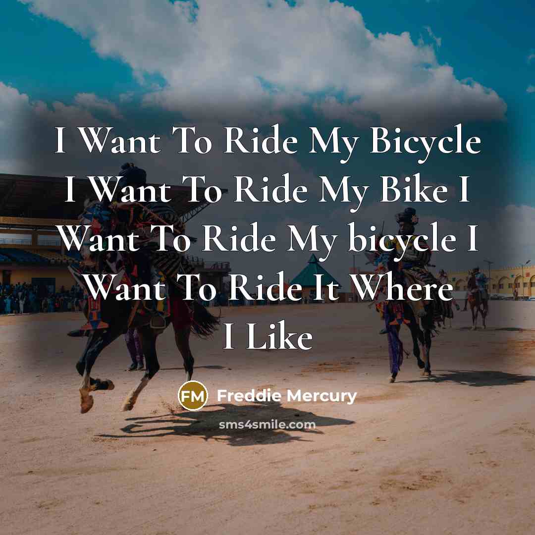 “I Want To Ride My Bicycle I Want To Ride…” quote by Freddie Mercury